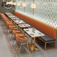 Banc de restaurant en marbre, canapé, banquette, chaise, table, ensemble de meubles pour café, salon de thé