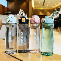 Tasse à boire étanche transparente en plastique de grande capacité Bouteille d'eau potable de sports d'été portable pour les enfants