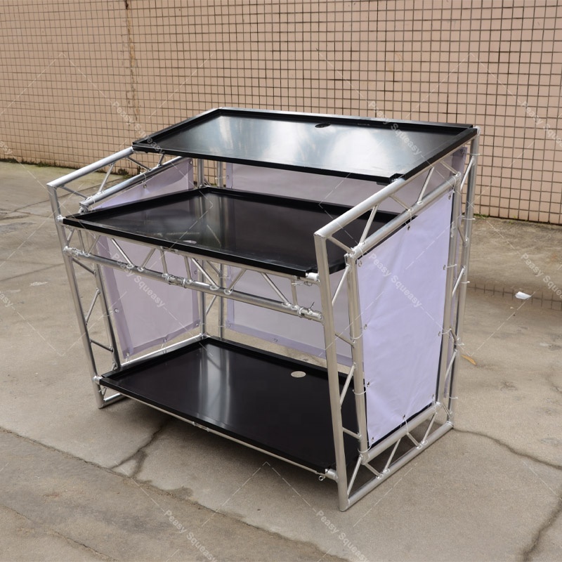 Мобильный 1/3 алюминиевый складной стол для диджея, сделанный на заказ стол для диджея, подставка для диджея для мероприятий