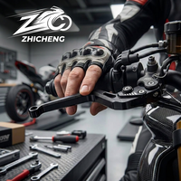 Leviers de frein et d'embrayage de moto en aluminium Zhicheng, réglables MIN/MAX, creux, légers, ergonomiques, pour la course