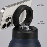 Bouteille d'eau sportive en acier inoxydable à isolation sous vide avec couvercle magnétique portable, logo personnalisé