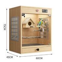 Vente en gros usine : Volière de luxe moderne intelligente chauffée en bois, respirante et climatisée, grande villa d'élevage pour perroquets