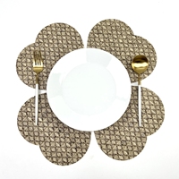 Sets de table tissés en forme de trèfle à quatre feuilles, motif géométrique losanges, résistants à la chaleur, lavables, pour la salle à manger