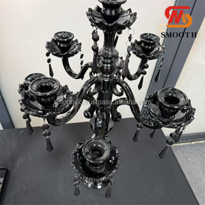 Candelabro Negro Gótico de Cristal con 9 Cabezas, Estable y Grueso, de 1.2m de Altura, para Bodas y Banquetes, el Más Vendido - Product Image 4