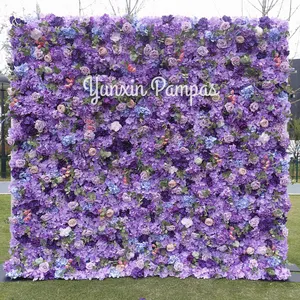 Artificial Event Flower Wall Panel Wedding Backdrop Panel Stage Decoration Vertical Garden Artificial Flowers Wall Background