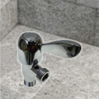 Robinet d'angle à double poignée, série contemporaine, avec jet de pluie, en laiton et acier inoxydable