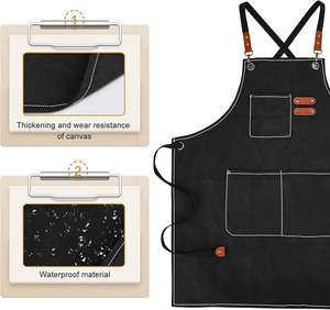 <span class=keywords><strong>Delantal</strong></span> <span class=keywords><strong>de</strong></span> Trabajo Personalizado con Logotipo, Color Marrón y Negro, Tirantes Cruzados Ajustables, Talla Adulto, para Salón <span class=keywords><strong>de</strong></span> Belleza, Cafetería, Panadería - Product Image 2