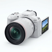 Appareil photo Canon EOS R50 V d'occasion avec objectif ultra grand-angle 14-30mm, version globale, 24,2MP, 4K, multilingue, pour vlogging et photographie immobilière, état neuf