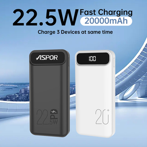 Banque d'alimentation Aspor A396PD 20000mAh Nouvelle mini banque d'alimentation <span class=keywords><strong>2023</strong></span> 20000mAh Petite banque d'alimentation avec écran LED - Product Image 3