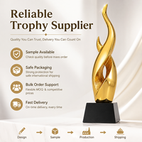 Trophée en résine à base conique noire pour cérémonie de remise de prix d'entreprise avec gravure de texte personnalisé