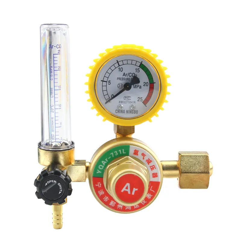 2-फ्लो मीटर 0-25mpa दबाव नियामक गेज-टिग वेल्डिंग धातु के लिए