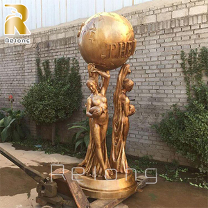 Classic Design Outdoor Decor Figure Life Size Bronze <strong>the</strong> <strong>World</strong> <strong>Is</strong> <strong>Yours</strong> <strong>Statue</strong> Sculpture - Product Image 6
