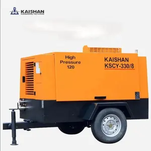 Compresor de aire del tornillo del motor diesel de KAISHAN/10 cuatro ruedas 160HP Yuchai para la explotación minera