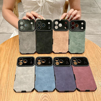 Étui de téléphone de luxe en cuir PU doux et moelleux, antichoc, pour iPhone 17 Pro Max 16 avec protection de l'objectif de l'appareil photo