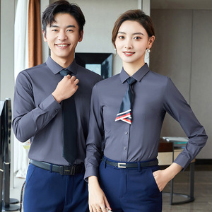 <span class=keywords><strong>Camisa</strong></span> de Vestir de Manga Larga <span class=keywords><strong>Azul</strong></span> para Uniforme de Oficina, de Alta Calidad, Personalizable, para Hombres <span class=keywords><strong>y</strong></span> Mujeres, Ropa de Trabajo para Ventas - Product Image 2