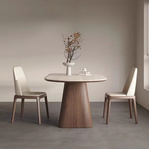 <span class=keywords><strong>Tavolo</strong></span> da Pranzo Moderno di Lusso in Pietra Sinterizzata, Piano Ovale con Texture <span class=keywords><strong>Legno</strong></span>, Base a Piedistallo in <span class=keywords><strong>Legno</strong></span> Massello per 6-8 Persone - Product Image 5