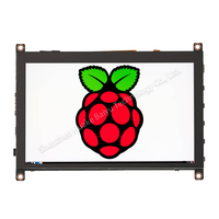 Monitor Layar Sentuh Kapasitif Transmisif IPS TFT Raspberry Pi 5 Inci 800x480 Port Lampu Latar 12-LED Kecerahan 500cd/m2