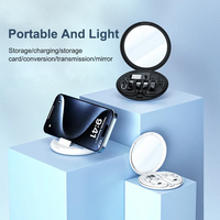 Kit de câbles adaptateurs USB-C OTG multi-ports 60W 6-en-1 portable avec support et miroir, organiseur électronique