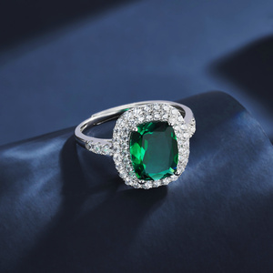 Fashionable S925 Sterling <b>Silver</b> <b>Emerald</b> <b>Ring</b> - Product Image 4