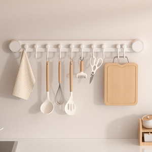 Suction Cup Kitchen <b>Hooks</b> Wall Mounted Storage Rack Punch Free Rectangle Shape For Utensils And Cutting Board Holder - Product Image 3
