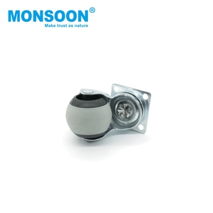 Roulettes de mobilier modernes de 2 pouces du fabricant, roulettes pivotantes à 360 degrés, roulettes en caoutchouc rondes pour bureau avec plaque - Product Image 4