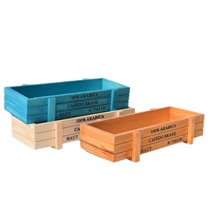 Wooden Miniature <b>Succulent</b> <b>Pots</b> Rectangular Planting Boxes Vintage Distressed Desktop Green Plant Box Indoor Use - Product Image 1