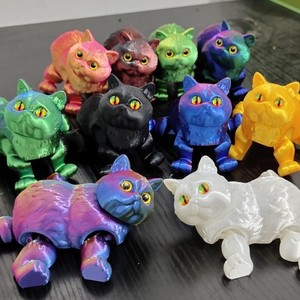 3D imprimé réaliste dessin animé chat jouet <span class=keywords><strong>Figurine</strong></span> créatif à la mode ornement avec articulations articulées cadeau pour le plaisir en plastique durable - Product Image 3