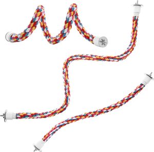 Nouveau design Jouets pour oiseaux multicolores en corde de type bungee pour accessoires de perroquet - Product Image 5