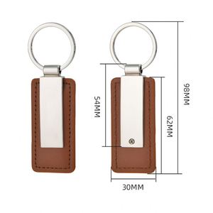 Porte-clés en cuir personnalisés avec logo, gravure laser, pour publicité, cadeaux d'affaires, en métal, pour voitures, vente en gros - Product Image 2