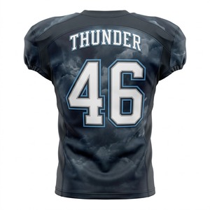 Custom American Football Jersey Adult Regular Fit Unisex V <b>Neck</b> Short Sleeve 100% Polyester Moisture Wicking <b>Heat</b>-Transfer - Product Image 6