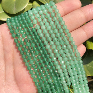 All'ingrosso sfaccettato perline di pietra aventurina verde forma rotonda 2/3/4mm per la creazione di gioielli fai da te - Product Image 3
