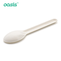 Cuillère et fourchette jetables en pulpe de bagasse biodégradable, écologiques et durables, au design moderne pour usage en restauration