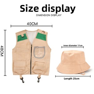 Costumes de jeu d'imitation pour enfants : Gilet et chapeau d'explorateur, Gilet cargo de safari, Kit d'<span class=keywords><strong>aventure</strong></span> en plein air pour garçons, Déguisement pour enfants - Product Image 4
