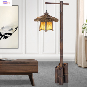 Lampes sur pied rétro tissées, pêche, table, nuit, salon de thé zen, style <span class=keywords><strong>chinois</strong></span>, salon et bureau - Product Image 4