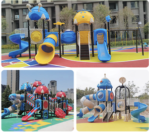 ชุดสไลเดอร์สนามเด็กเล่นสำหรับเด็กอนุบาล  ทำจากพลาสติก สำหรับใช้กลางแจ้งในสวน - Product Image 5