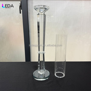 LEDA Clear Glass Candle Stand Straight Shape Wedding Table Decor Durable High Quality - Product Image 6