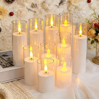 Bougies LED sans flamme à piles, supports transparents, effet de flamme vacillante réaliste, écologiques, pour Diwali, Noël, mariage