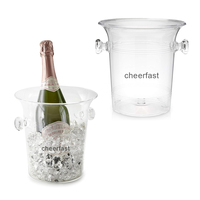 Seau à glace en acrylique transparent très populaire, résistant aux chocs, idéal pour le champagne, le vin et diverses bouteilles de boissons
