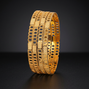 Gold Plated Wedding <b>Bangles</b>, Traditional Indian Gold <b>Bangles</b>, Gold <b>Bangles</b> for Women, <b>Copper</b> & Brass Chapado En Oro Oro Laminado - Product Image 6