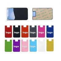 Dompet Kartu Ponsel Silikon Perekat Multi Warna Logo Kustom Murah