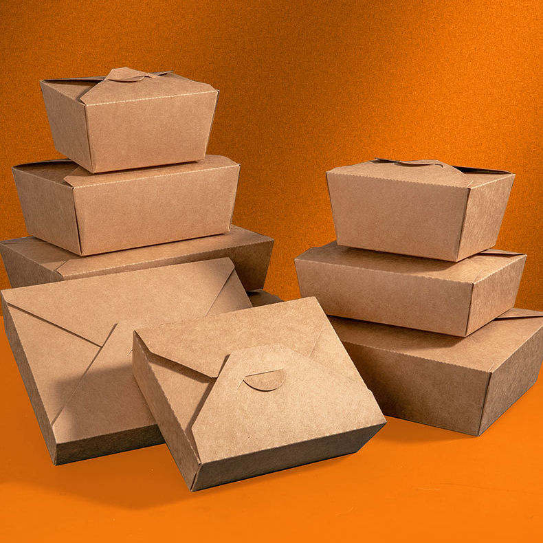 Free Sample Disposable Kraft Paper Lunch Box for Breakfast Lunch ...