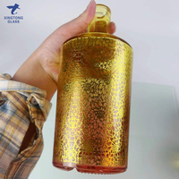 100ml 375ml 500ml 750ml Or Couleur Fleur Impressions Verre Esprit Bouteille Gin Whisky Rhum Vodka Vin Bouteilles En Verre