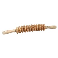Bâton de massage en bois à 12 roues avec balle et rouleau pour points d'acupression, relaxation des méridiens, exercices de yoga, soulagement de la fatigue du cou, de la taille et des cuisses, 30 cm, pour hommes