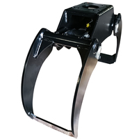 Rotatore Idraulico per Mini Escavatore con Pinza per Tronchi, Benna Rotante per Legname, Pinza Forestale per Skid Steer Loader