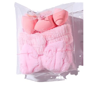 Set di 14 Spugnette a Forma di Uovo e Fascia per Capelli Meiyan Beauty per il Trucco, Lavabile, Rosa - Product Image 5