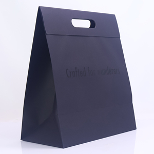 Mua sắm sang trọng bao bì chết cắt xử lý tùy chỉnh logo màu đen thiết kế mờ mang vẻ đẹp in cao cấp Túi Quà Tặng Giấy - Product Image 4