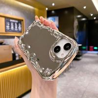 Mode galvanoplastie TPU amour coeur miroir maquillage coque de téléphone pour iPhone 11 12 13 Pro 14 Plus 15 16 Pro Max