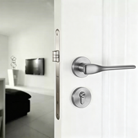 Poignées de porte en bois minimalistes modernes, ensemble de serrures de porte mécaniques silencieuses pour chambres et salles de bain intérieures