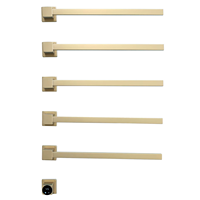 Toallero Eléctrico Oculto con 5 Rieles Calefactores Impermeables, Montado en Pared, Acabado Oro Cepillado PVD, Toallero Inteligente con Calefacción