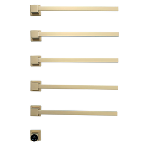 Sèche-serviettes électrique mural dissimulé avec 5 rails chauffants étanches, finition PVD or brossé, intelligent - Product Image 1